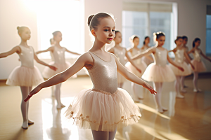 儿童芭蕾舞培训机构摄影图