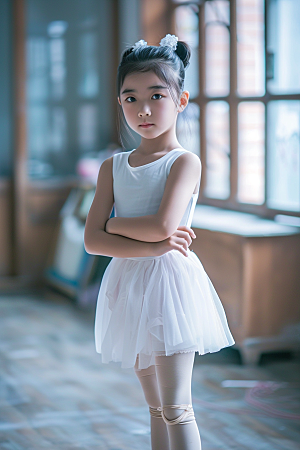 儿童芭蕾舞可爱人物摄影图