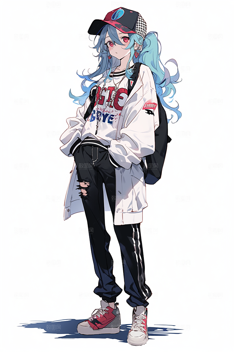 抱球帽人物青春运动风插画