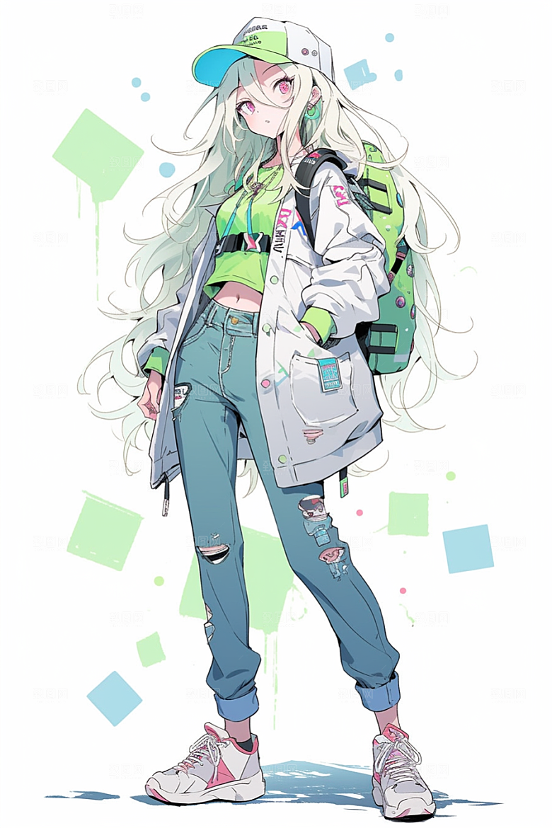 抱球帽人物少年感高清插画