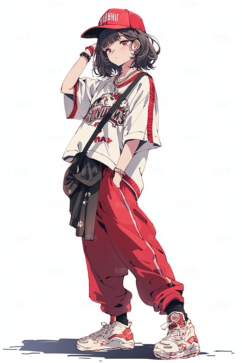 抱球帽人物青春运动风插画