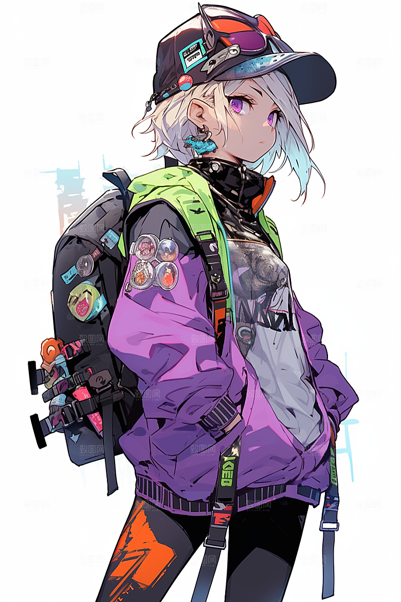 抱球帽人物手绘运动风插画