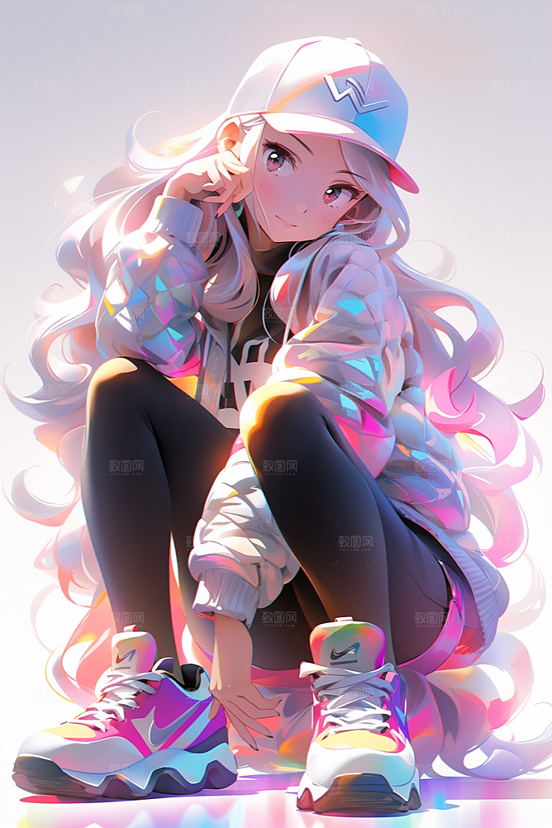 抱球帽人物青春运动风插画
