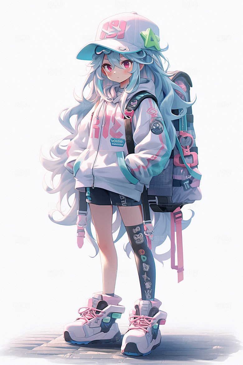 抱球帽人物青春运动风插画