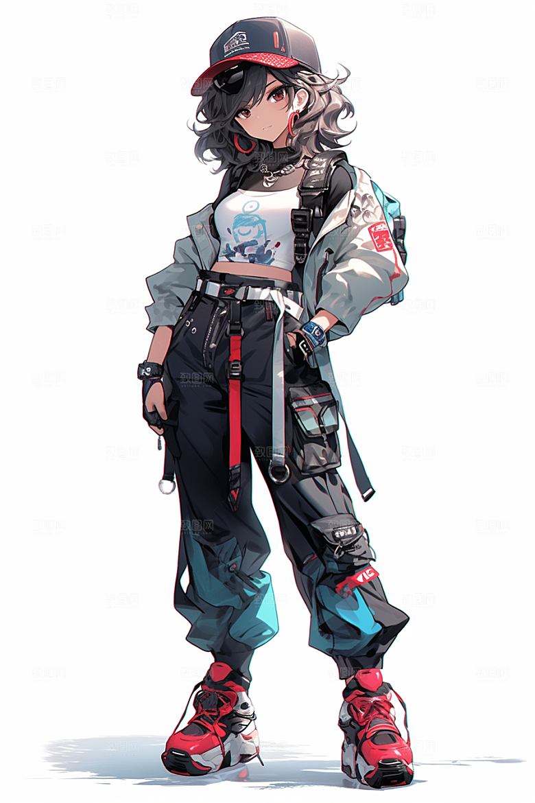 抱球帽人物运动风少年感插画