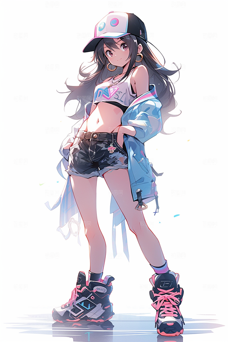 抱球帽人物少年感高清插画