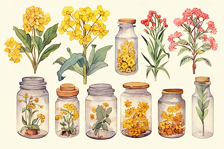 板蓝根养生医疗插画