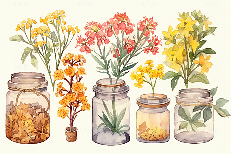 板蓝根中草药中药材插画