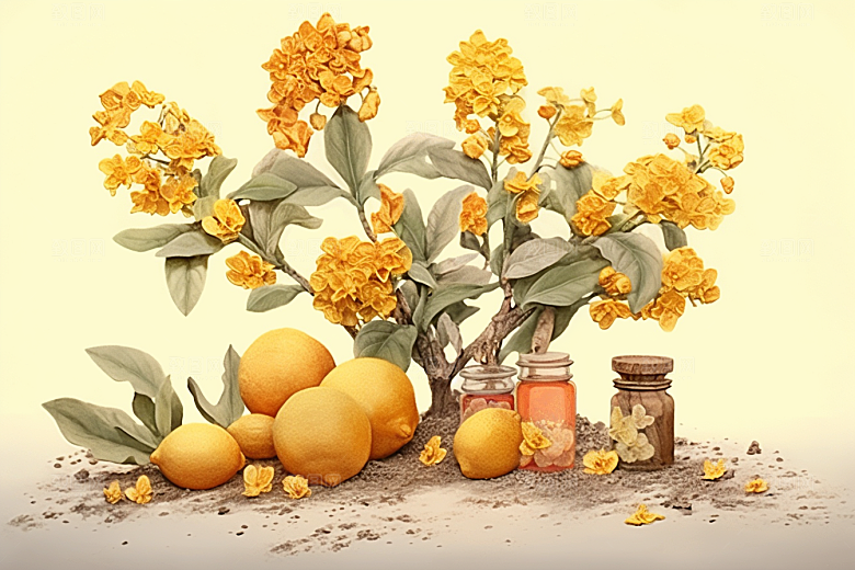 板蓝根中药材中医插画