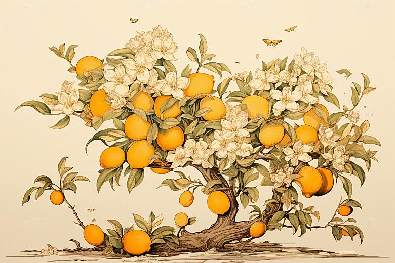 板蓝根中草药养生插画