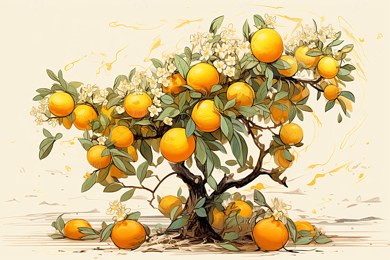 板蓝根中医植物插画