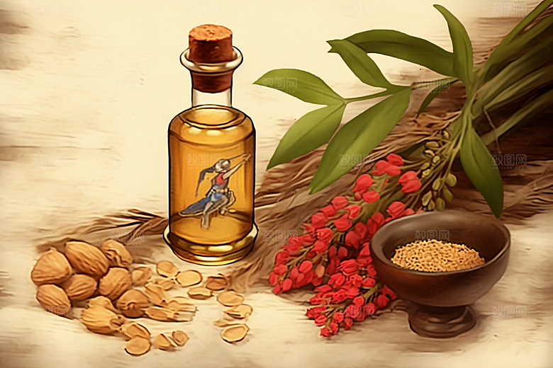 板蓝根保健植物插画