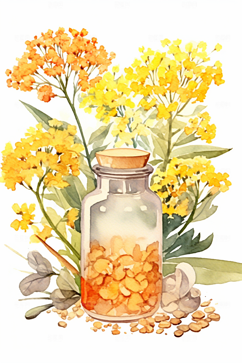 板蓝根手绘医学插画