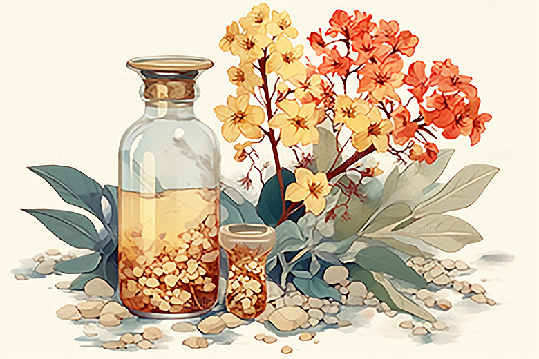 板蓝根中草药药方插画