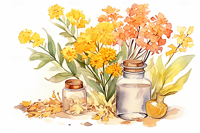 板蓝根医学健康插画