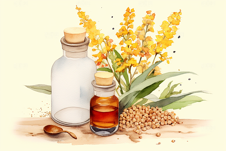 板蓝根中草药药方插画