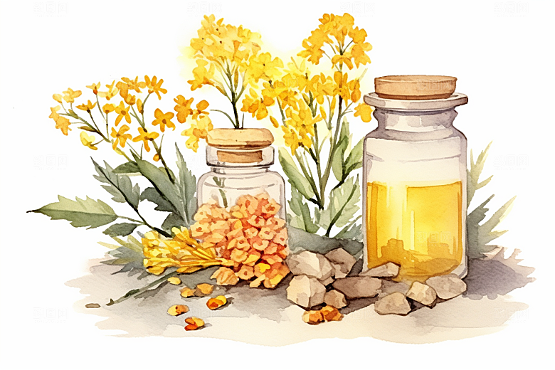 板蓝根中医健康插画