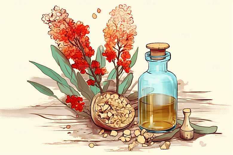 板蓝根健康中草药插画