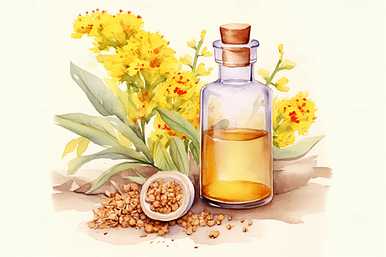 板蓝根中草药健康插画