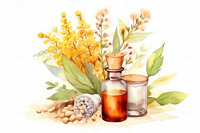 板蓝根中药材手绘插画