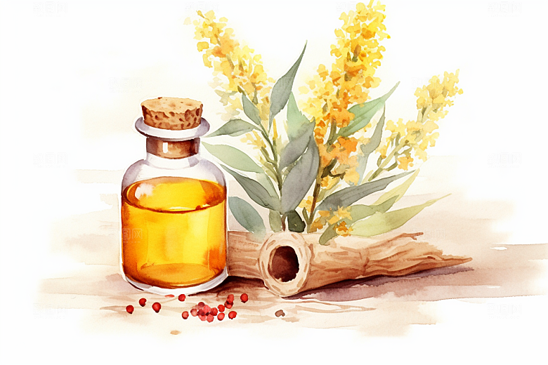 板蓝根植物保健插画