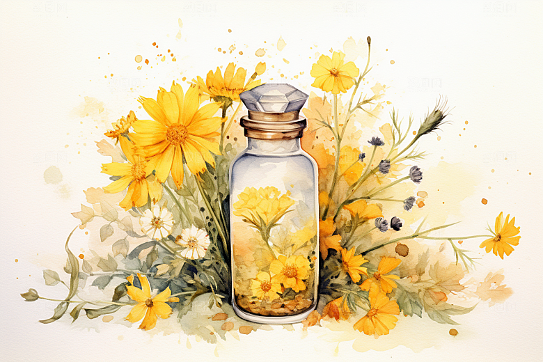 板蓝根健康医疗插画