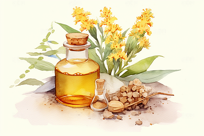 板蓝根中草药养生插画