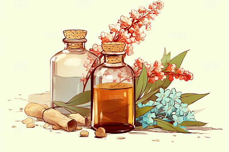 板蓝根医学医疗插画