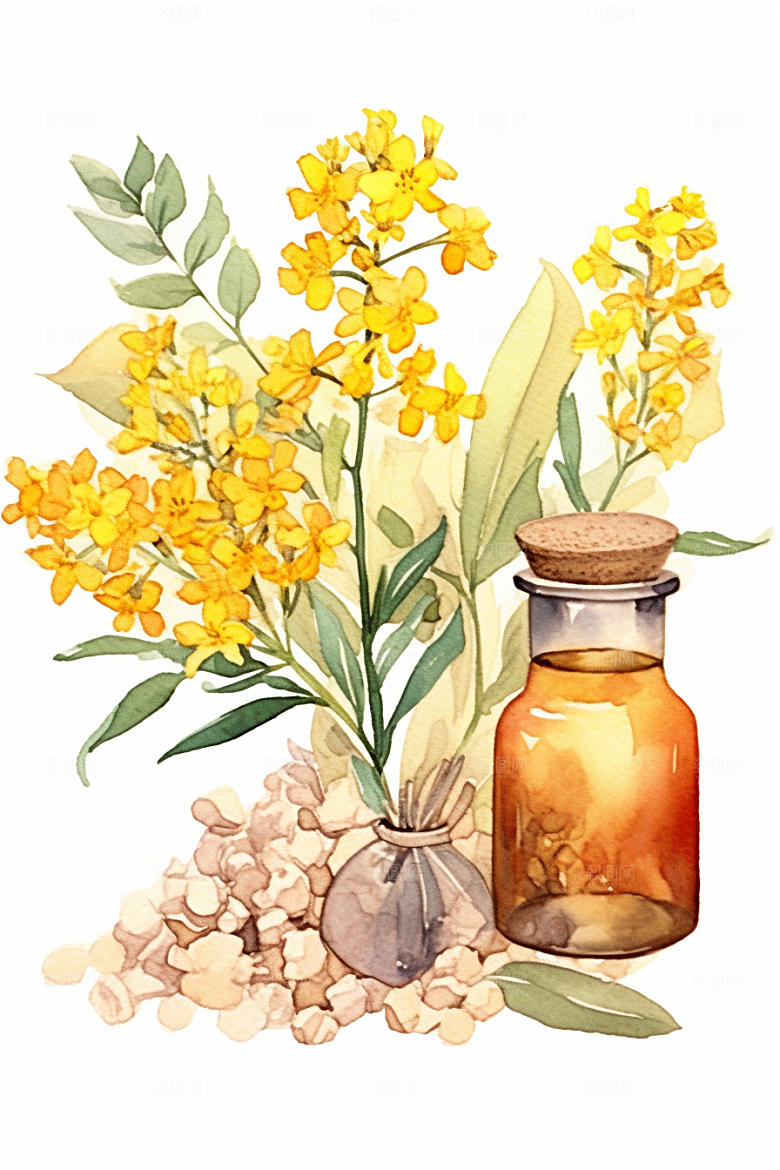板蓝根手绘医疗插画