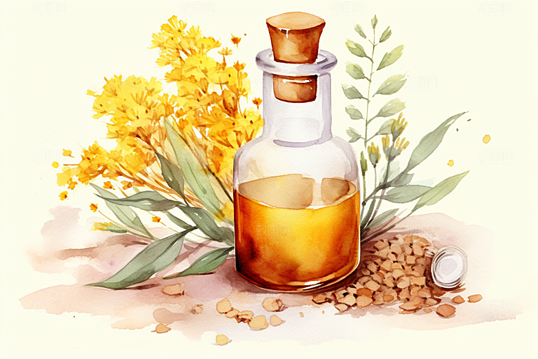 板蓝根医疗中药材插画