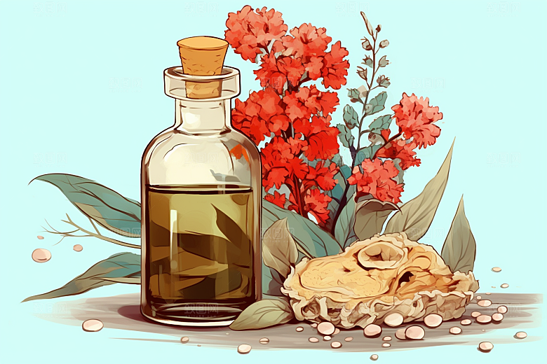 板蓝根中医医疗插画