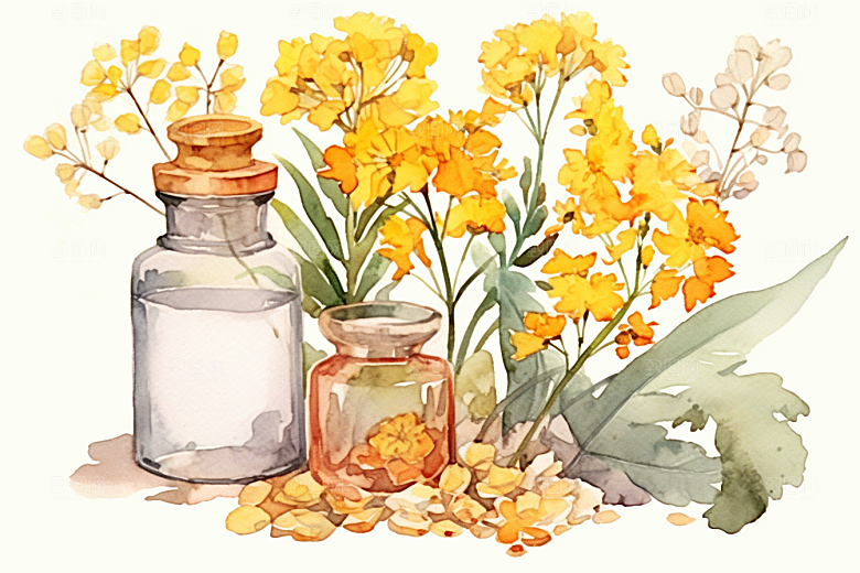 板蓝根植物医疗插画