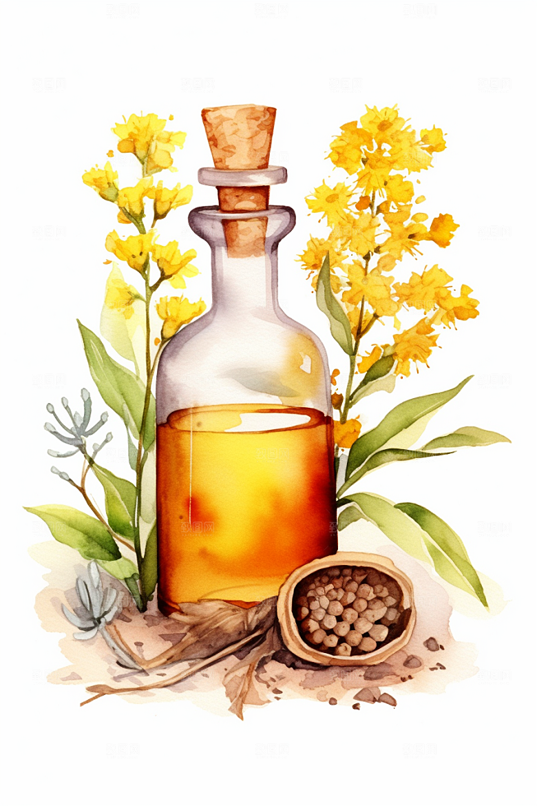板蓝根植物药方插画