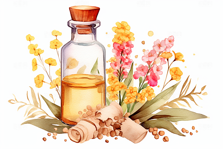 板蓝根养生健康插画