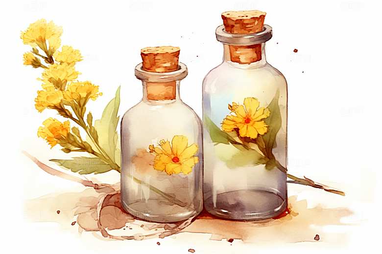 板蓝根药方手绘插画