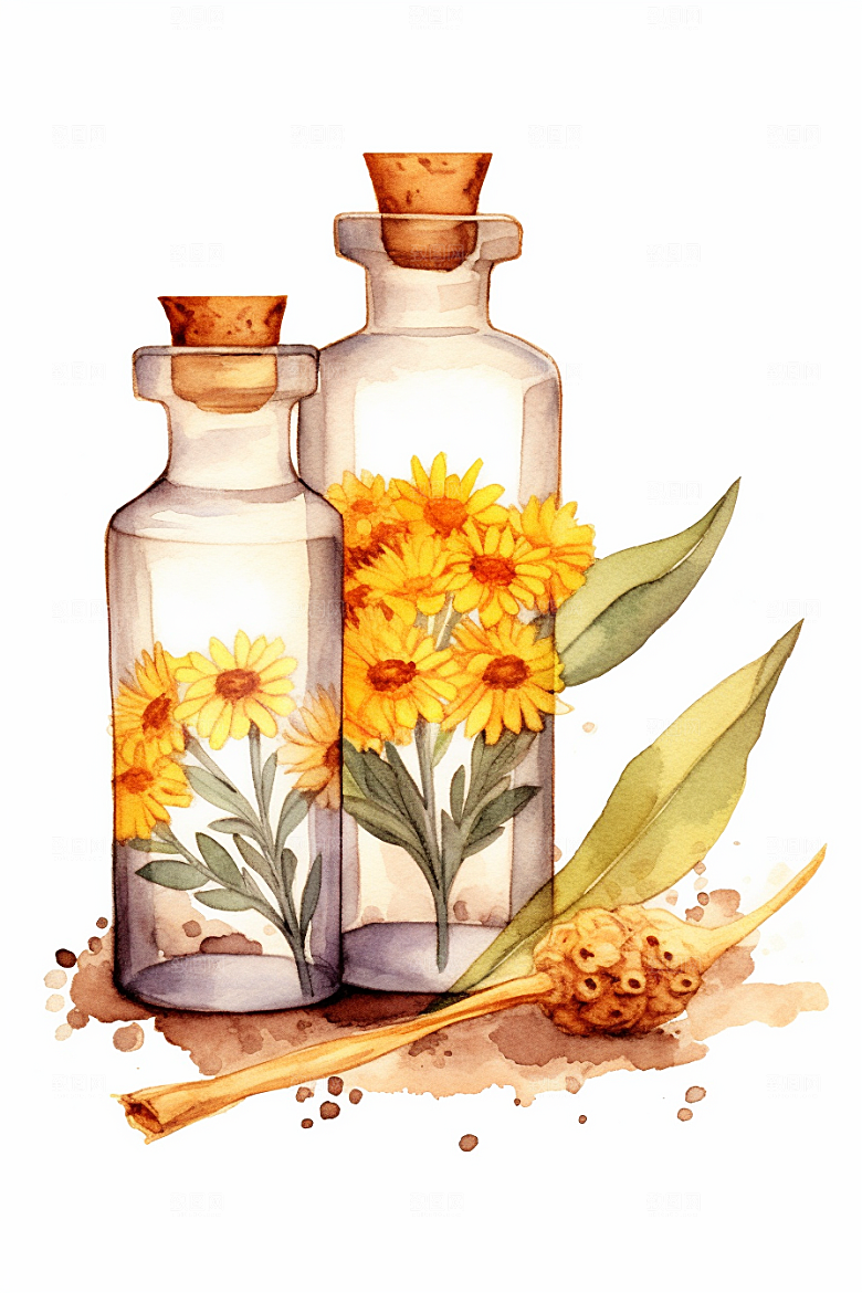 板蓝根药方中医插画