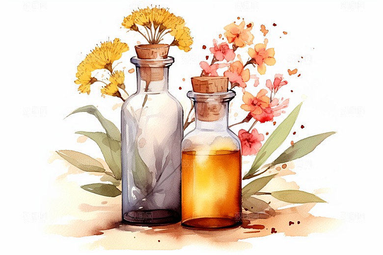 板蓝根保健中草药插画