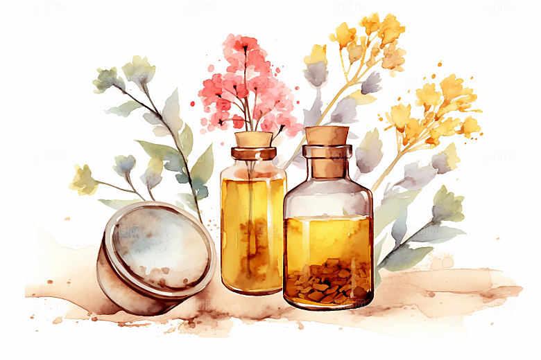 板蓝根植物中草药插画