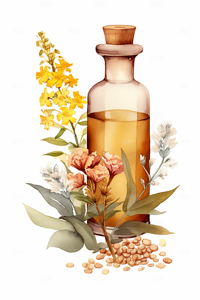 板蓝根保健手绘插画