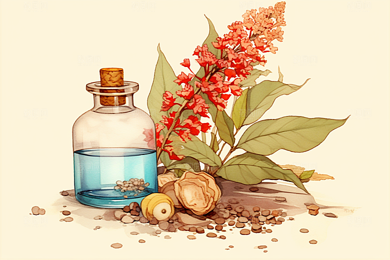 板蓝根中草药植物插画