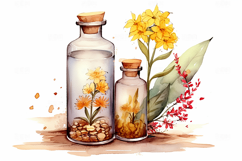 板蓝根中医医疗插画