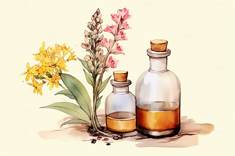 板蓝根中草药医学插画