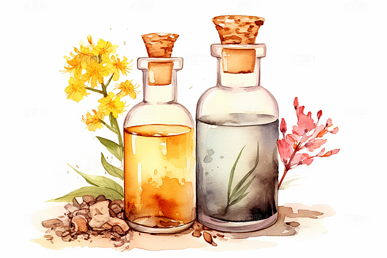 板蓝根中药材中医插画