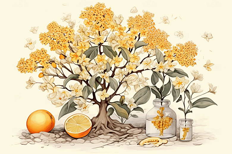 板蓝根医疗健康插画
