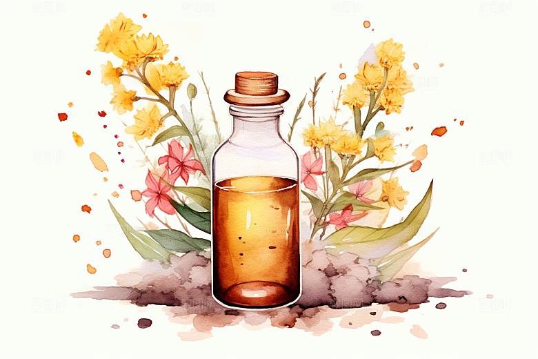 板蓝根中药材保健插画
