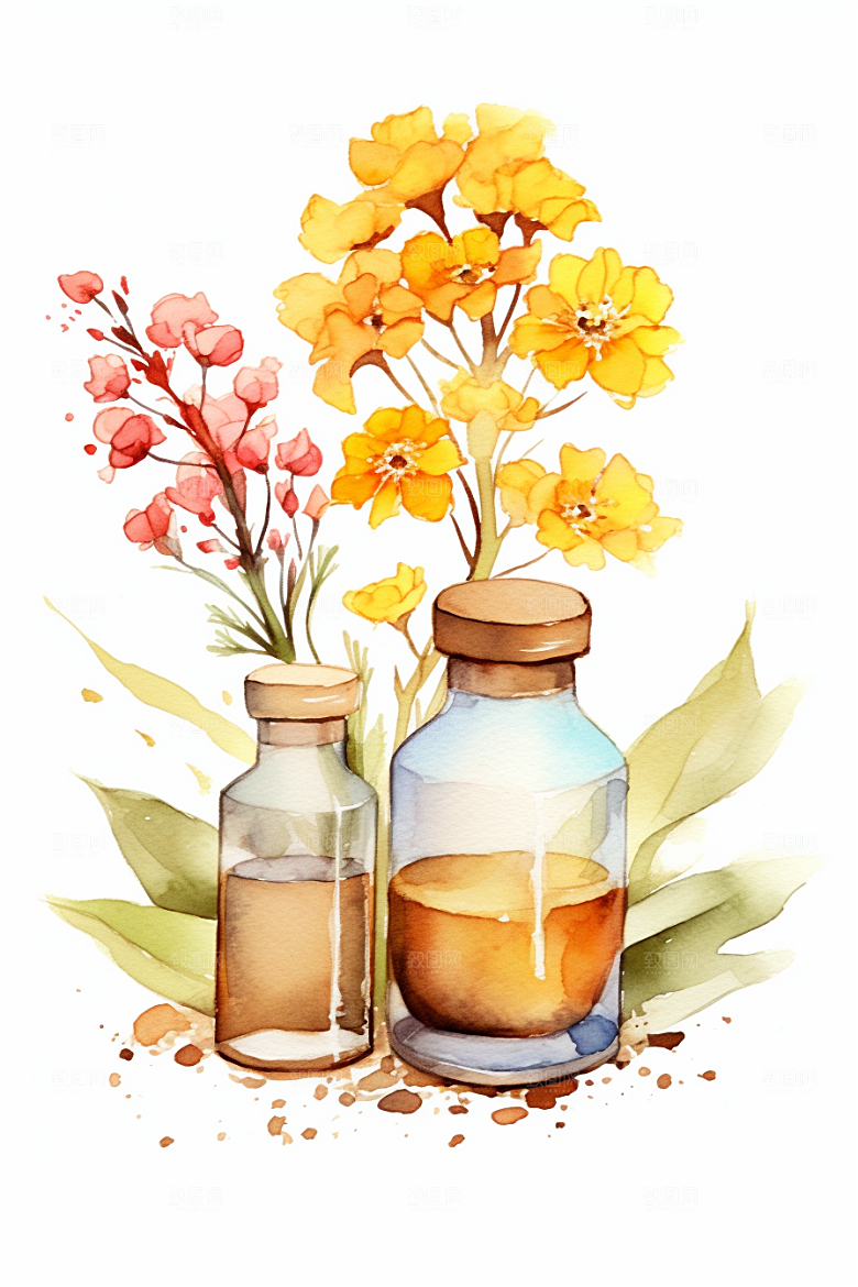 板蓝根药方中草药插画