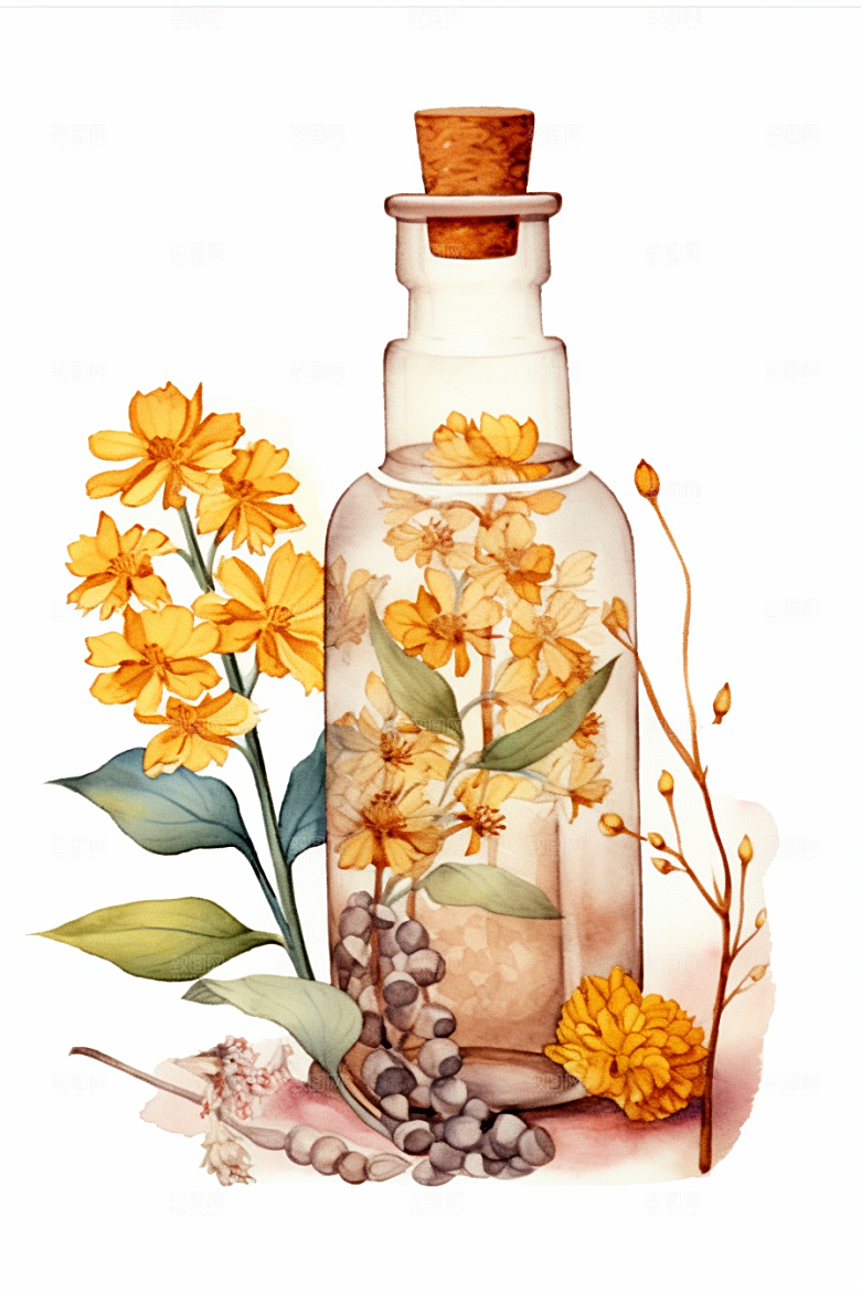 板蓝根医疗中草药插画