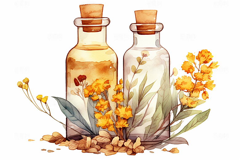 板蓝根植物中医插画