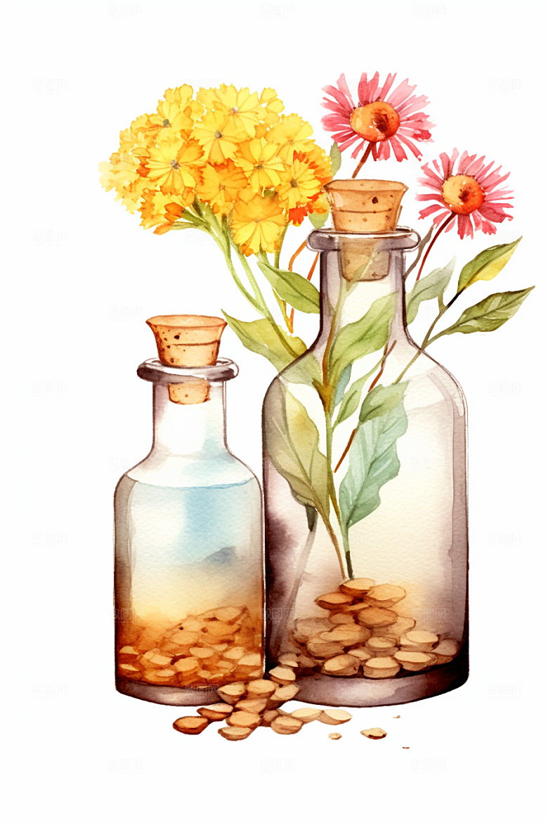板蓝根中草药中药材插画