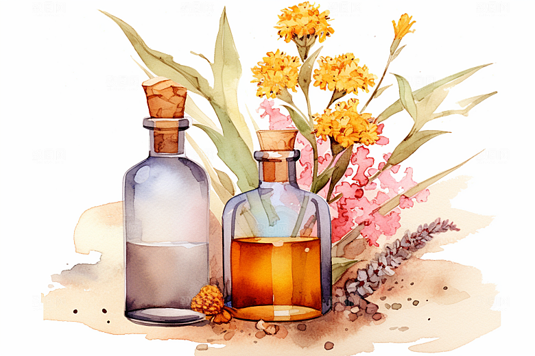 板蓝根中医健康插画
